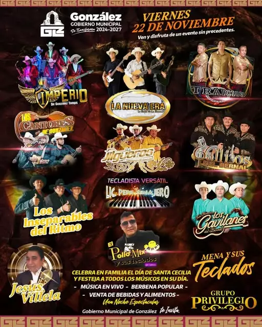 Invita Gobierno de González a celebrar el día del músico: Anuncian evento gratuito para toda la población.