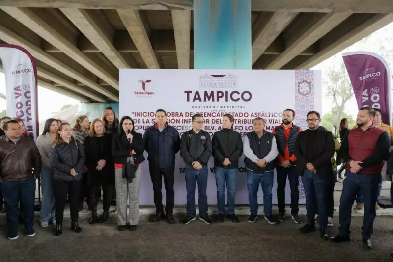 Inicia Mónica Villarreal obra de reencarpetado en Distribuidor Vial Aeropuerto