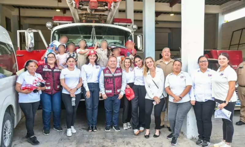 Menores de la Casa Hogar DIF Tampico son Bomberos por un Día