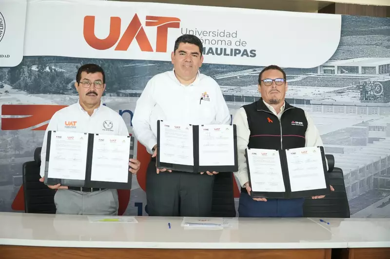 La UAT firma convenio con el INE y el IETAM para fomentar la participación democrática