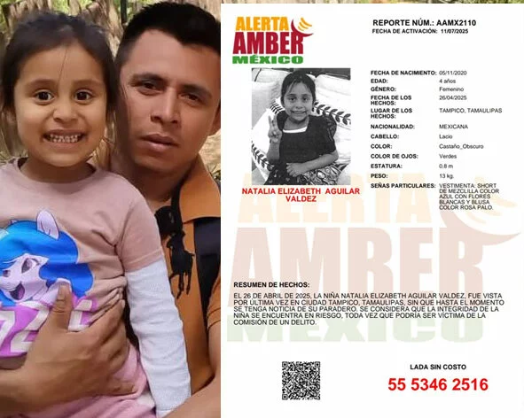 México emite Alerta Amber por niña desaparecida