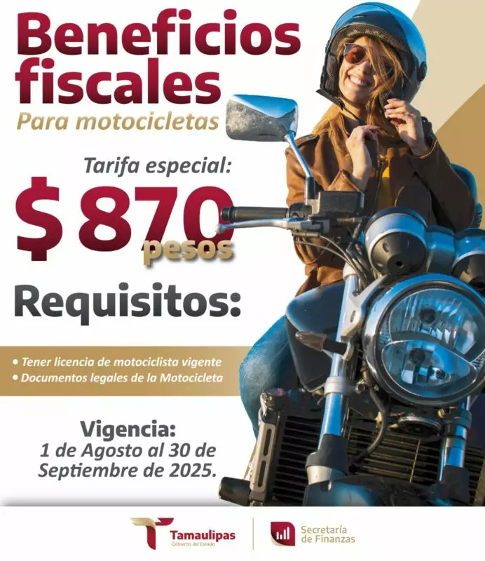 Ofrece Gobierno del Estado beneficios fiscales a propietarios de motocicletas