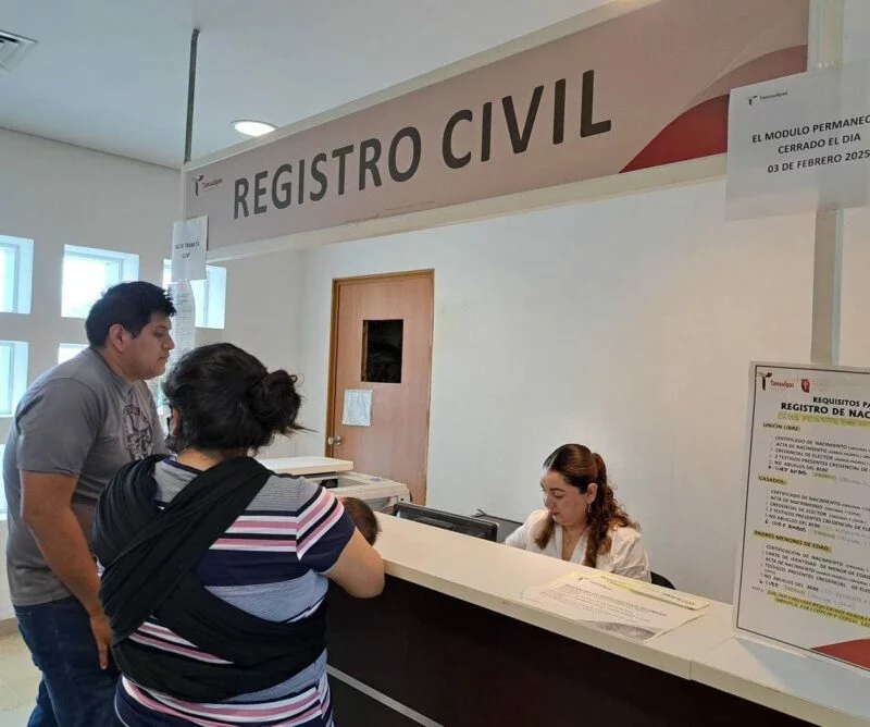 Garantiza Registro Civil de Tamaulipas atención continua durante el periodo vacacional