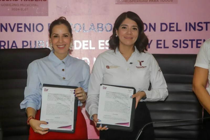 Firma convenio Instituto de Defensoría Pública del Estado de Tamaulipas con DIF Ciudad Madero para garantizar atención jurídica gratuita
