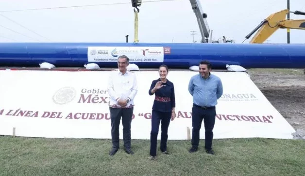 Presidenta Claudia Sheinbaum supervisó la construcción del nuevo acueducto de Ciudad Victoria