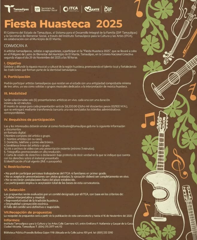 Invita Patty Chío a artistas y grupos a participar en la “Fiesta Huasteca 2025”